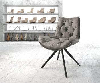 Otočná stolička Taimi-Flex šedá vintage krížová základňa štvorcová