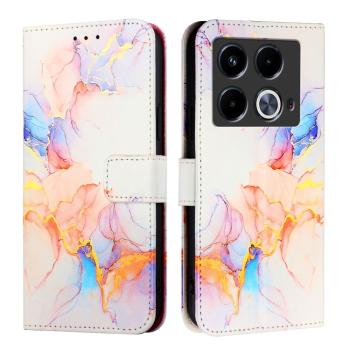 ART MARBLE Peňaženkový kryt pre Infinix Note 40 WHITE ORANGE