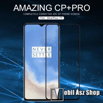 NILLKIN AMAZING CP+PRO előlap védő karcálló edzett üveg - FEKETE - 9H, 0,3mm - A TELJES KIJELZŐT VÉDI! - OnePlus 7T - GYÁRI