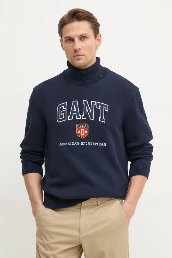 Sveter Gant tmavomodrá farba, s rolákom, 8030224