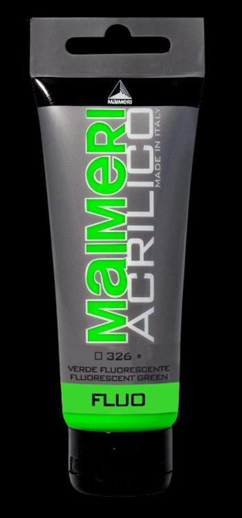 MAIMERI ACRILICO - Akrylové farby 326 - fluorescent green, 0,2 L