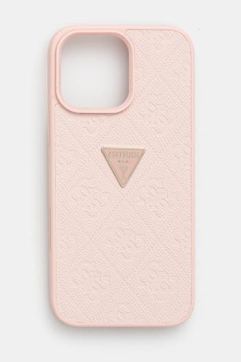 Puzdro na mobil Guess iPhone 16 Pro Max ružová farba, GUHCP16XPGP4STRP