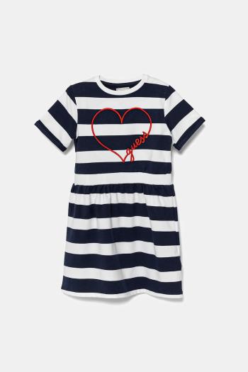 Dievčenské šaty Guess tmavomodrá farba, mini, áčkový strih, K5GK28 KBOR4