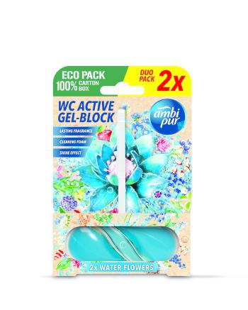 Ambipur WC Active gél-blok vodné kvety 2x 45 g