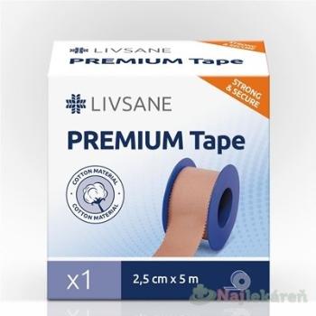 LIVSANE Fixačná páska PREMIUM 2,5cm x 5m, béžová, cievka, 1 ks