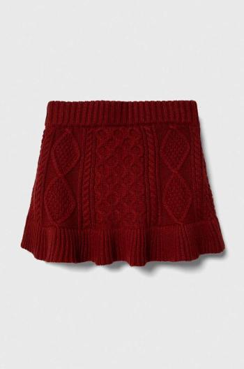 Dievčenská sukňa Abercrombie & Fitch červená farba, mini, áčkový strih
