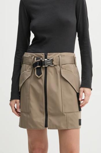 Sukňa G-Star béžová farba, mini, áčkový strih, D25239-D720