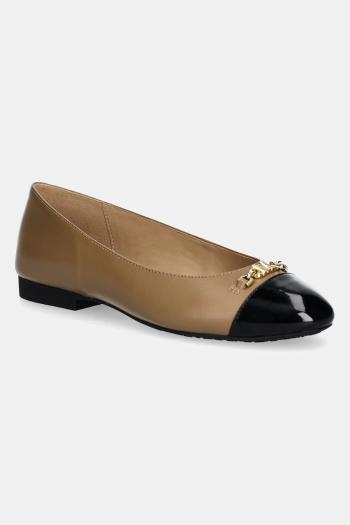 Kožené balerínky MICHAEL Michael Kors Rebecca béžová farba, 40F4RBFP1L.297