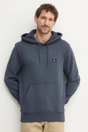Bavlnená mikina Calvin Klein Jeans pánska, tmavomodrá farba, s kapucňou, jednofarebná, J30J327113