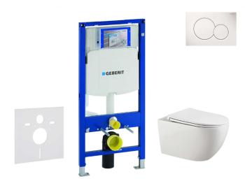 GEBERIT - Duofix Set predstenovej inštalácie, klozetu Gaia a dosky softclose, tlačidlo Sigma01, alpská biela SANI11CA3121