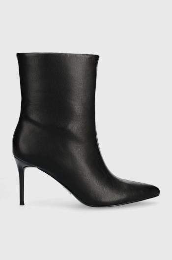 Členkové topánky Steve Madden Lyricals dámske, čierna farba, na vysokom podpätku, SM11002592