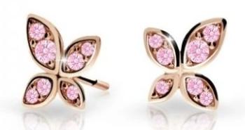 Cutie Jewellery Detské náušnice z ružového zlata Motýliky C2259-30-X-4 ružová