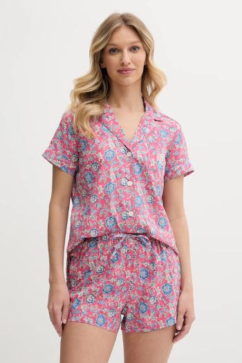 Pyžamo Lauren Ralph Lauren dámske, ružová farba, ILN12411