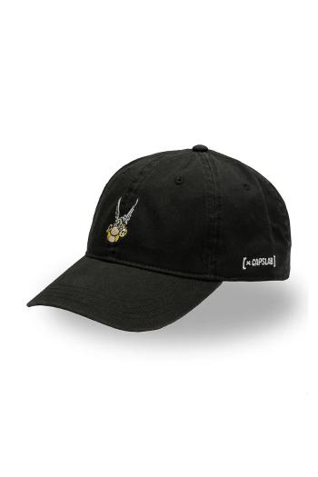 Bavlnená šiltovka Capslab x Asterix čierna farba, jednofarebná, CL/AST1/1/CD/AST