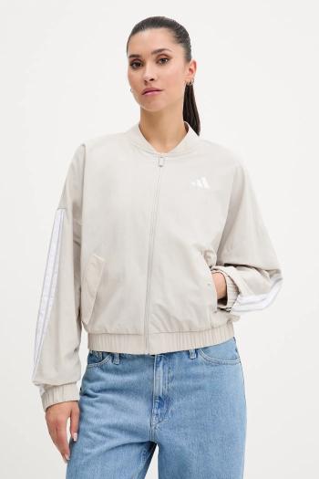 Bunda adidas Essentials béžová farba, prechodná, oversize, JE1317