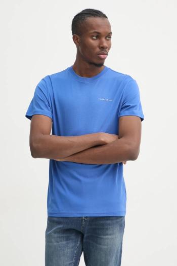 Bavlnené tričko Tommy Jeans pánske, tyrkysová farba, jednofarebné, DM0DM21188