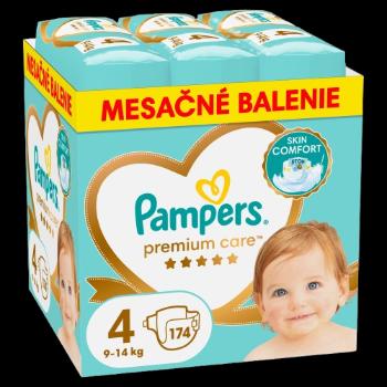 PAMPERS Plienky jednorázové Premium Care veľ. 4 (9-14 kg) - mesačné balenie 174 ks
