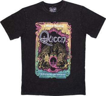 Queen Tričko A Night At The Opera Tour '76 Stone Wash Unisex Black S