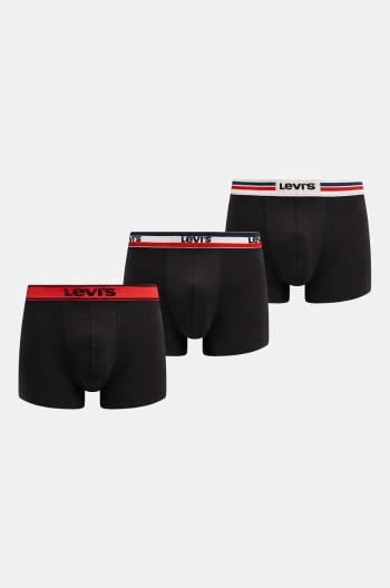 Boxerky Levi's 3-pak pánske, čierna farba, 37149-1036