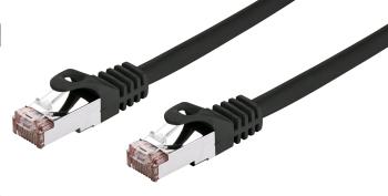 Kabel C-TECH CB-PP6F-025BK patchcord Cat6, FTP, černý, 0,25m