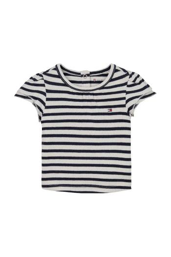 Tričko pre bábätko Tommy Hilfiger tmavomodrá farba, vzorované, KN0KN02032