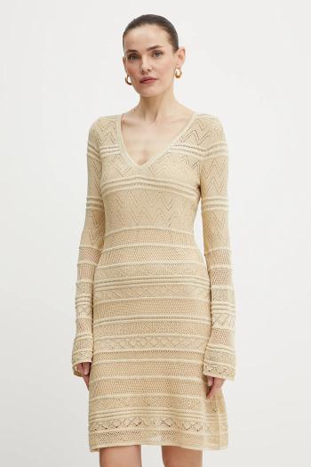 Šaty Guess NELLIE béžová farba, mini, priliehavé, W5GK48 Z3E22