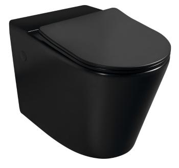 SAPHO - WC kombi misa, Rimless, 61x38cm, spodný/zadný odpad, čierna mat NDPC1012WRB-3