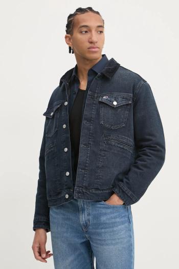 Rifľová bunda Tommy Jeans pánska, tmavomodrá farba, prechodná, DM0DM20434