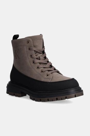 Detské workery Calvin Klein Jeans hnedá farba, V3X5-81092
