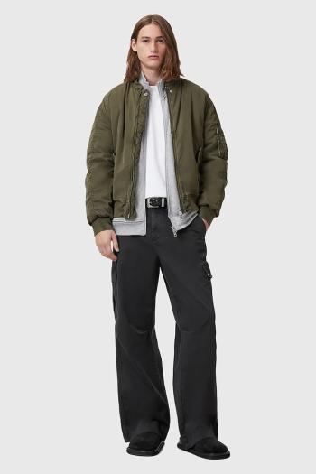 Nohavice AllSaints FLYNN pánske, čierna farba, strih cargo, M017TC