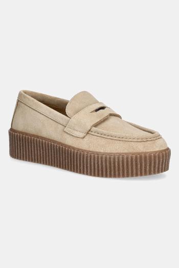 Semišové mokasíny Weekend Max Mara Kapokloafer béžová farba, na platforme, 2525526054600