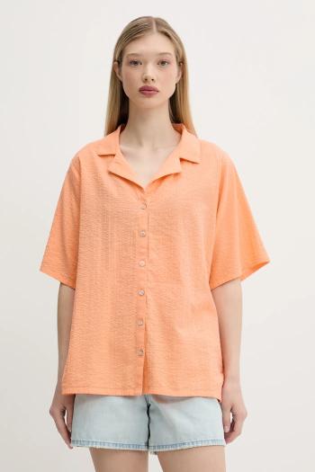 Bavlnená košeľa Rip Curl CALA VADELLA oranžová farba, voľný strih, s klasickým golierom, 05FWSH
