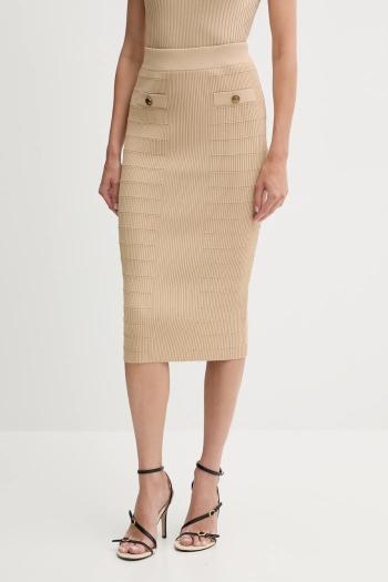 Sukňa Guess EVANGELINE béžová farba, midi, puzdrová, W5YD66 Z0130