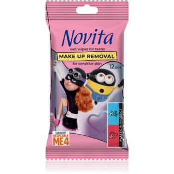 NOVITA Make-up Removal vlhčené odličovacie obrúsky pre citlivú pleť 12 ks