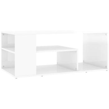 SHUMEE Konferenčný stolík biely vysoký lesk 100 × 50 × 40 cm drevotrieska, 806927