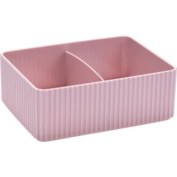 Organizator cosmetice Stripe roz, 16 x 12 cm, roz