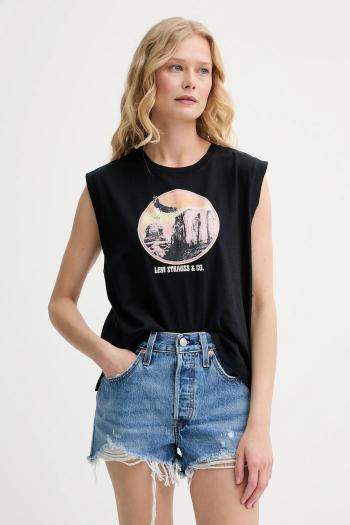 Bavlnený top Levi's GR BOXY TANK šedá farba, 001MW