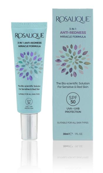 ROSALIQUE Krém proti začervenaniu pleti 3 in 1 Anti-Redness Miracle Formula SPF 50 30 ml