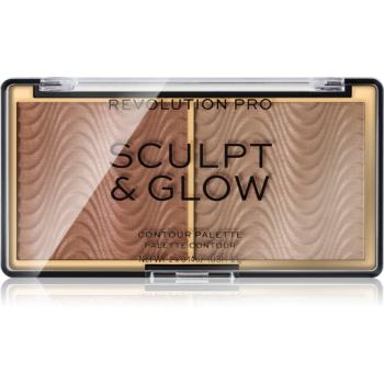 Revolution PRO Sculpt And Glow kontúrovacia a rozjasňujúca paleta odtieň Light-Medium 8 g