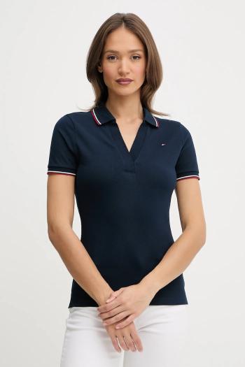 Polo tričko Tommy Hilfiger dámske, tmavomodrá farba, WW0WW45736