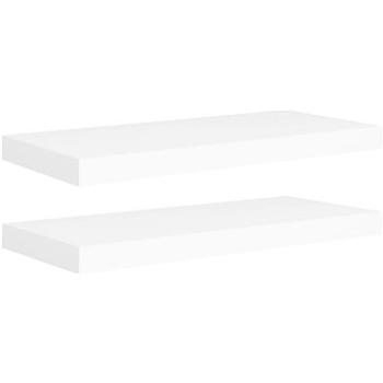 Shumee plávajúce nástenné 2 ks biele 60×23,5×3,8 cm MDF, 323812