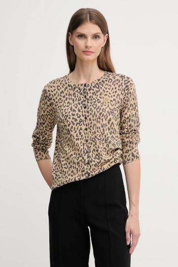 Kardigán Dkny béžová farba, ľahké, DJ5R0648