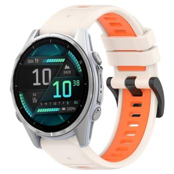 SPORTY Vymeniteľný silikónový remienok Garmin Fenix 8 43mm béžová-oranžová