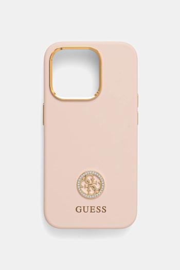 Puzdro na mobil Guess iPhone 15 Pro 6.1" ružová farba, GUHCP15LM4DGPP