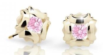 Cutie Jewellery Slušivé detské náušnice zo žltého zlata C2216-30-X-1 ružová