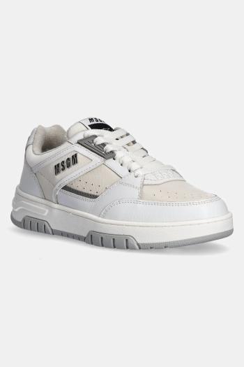 Kožené tenisky MSGM biela farba, 3841MDS604