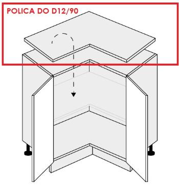 ArtExt Kuchynská skrinka spodná, D12/90 Tivoli Prevedenie: Polica do D12/90