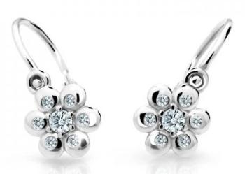 Cutie Diamonds Kvetinové detské náušnice z bieleho zlata s briliantmi DC2247-10-00-X-2