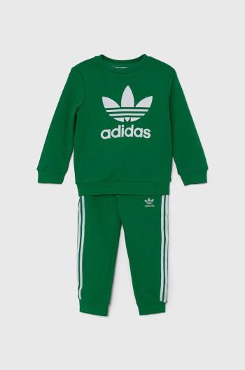 Detská tepláková súprava adidas Originals CREW SET zelená farba, IX5153