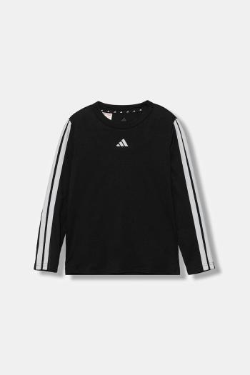 Detské tričko s dlhým rukávom adidas čierna farba, s potlačou, JM1577